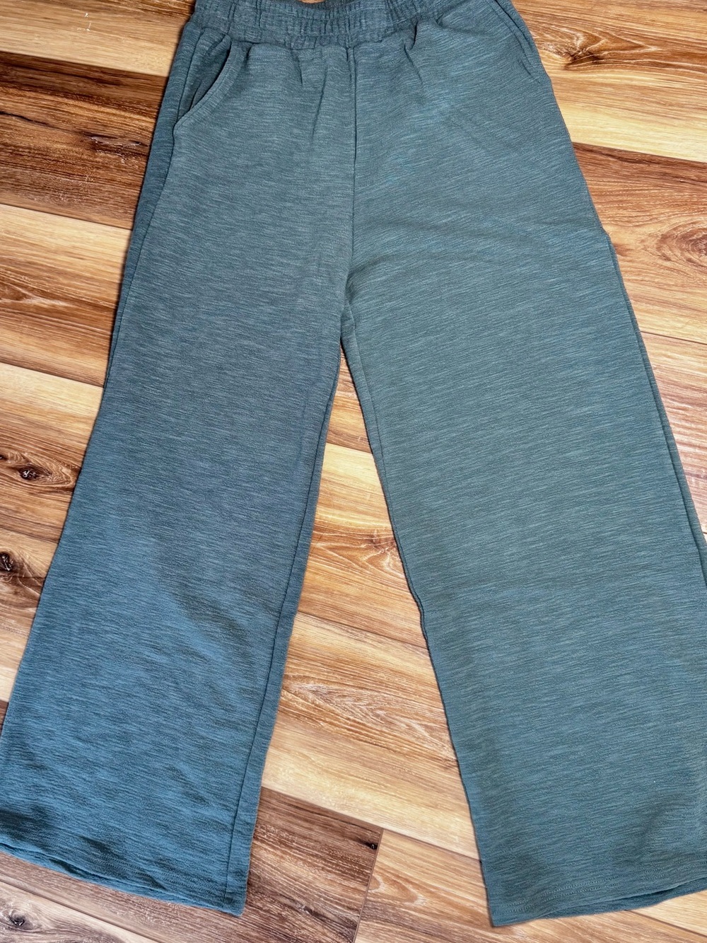 Zenana Ash Jade cotton slub Straight leg pants